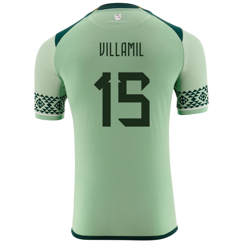 Niño Camiseta Bolivia Gabriel Villamíl #15 Verde Claro 1ª Equipación 24-26 La Camisa