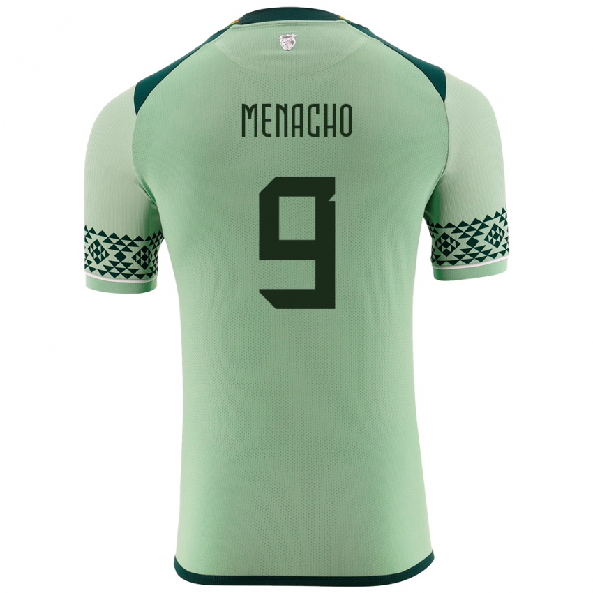 Niño Camiseta Bolivia Cesar Menacho #9 Verde Claro 1ª Equipación 24-26 La Camisa