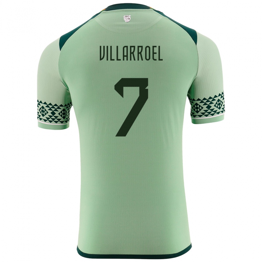 Niño Camiseta Bolivia Miguel Villarroel #7 Verde Claro 1ª Equipación 24-26 La Camisa