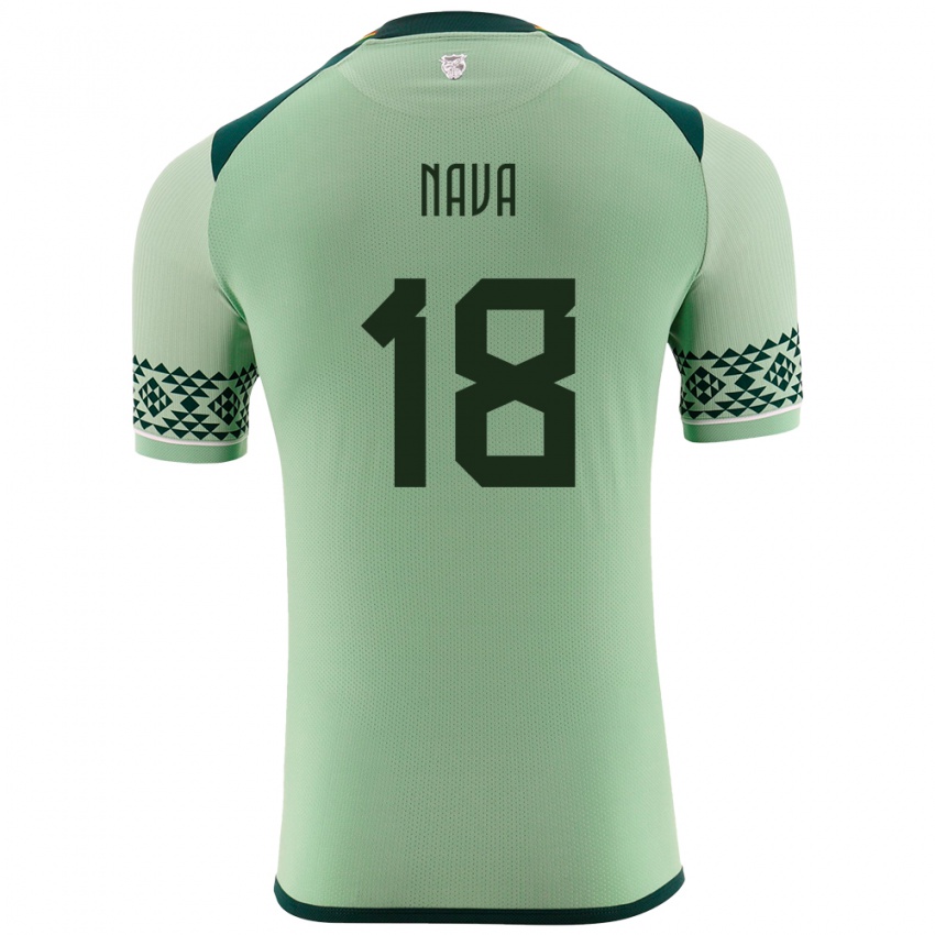 Niño Camiseta Bolivia Fernando Nava #18 Verde Claro 1ª Equipación 24-26 La Camisa