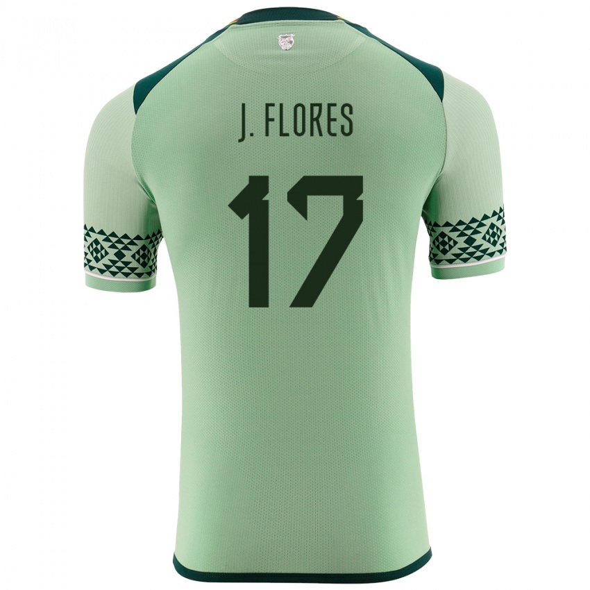 Niño Camiseta Bolivia José Flores #17 Verde Claro 1ª Equipación 24-26 La Camisa