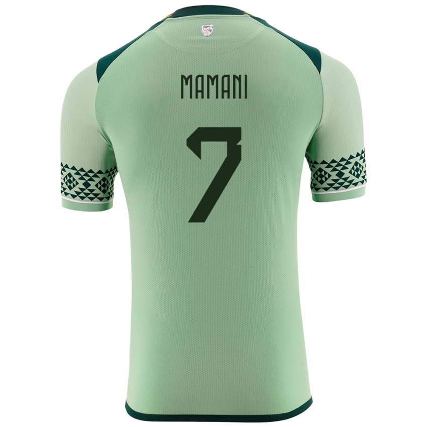 Niño Camiseta Bolivia Braian Mamani #7 Verde Claro 1ª Equipación 24-26 La Camisa