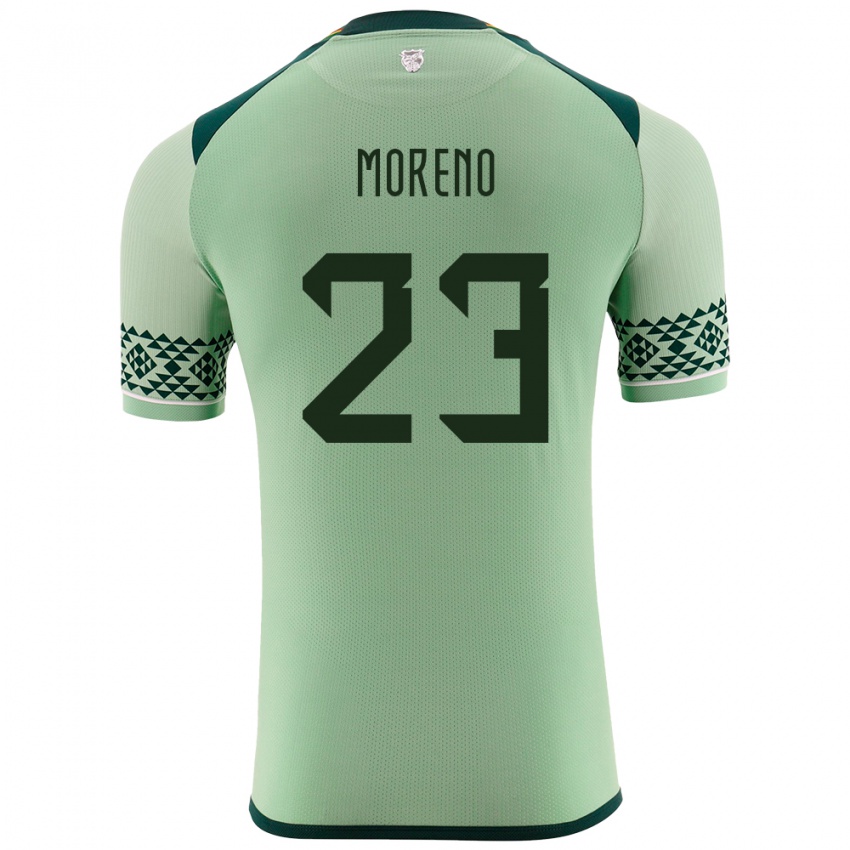 Niño Camiseta Bolivia Leonel Moreno #23 Verde Claro 1ª Equipación 24-26 La Camisa