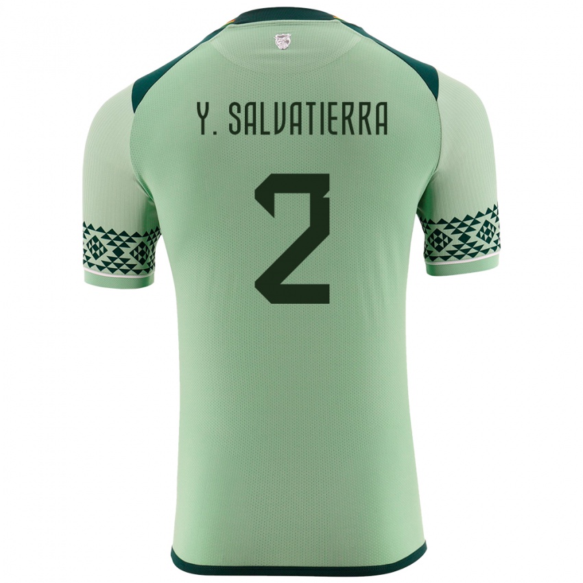 Niño Camiseta Bolivia Yuditaz Jimena Salvatierra #2 Verde Claro 1ª Equipación 24-26 La Camisa