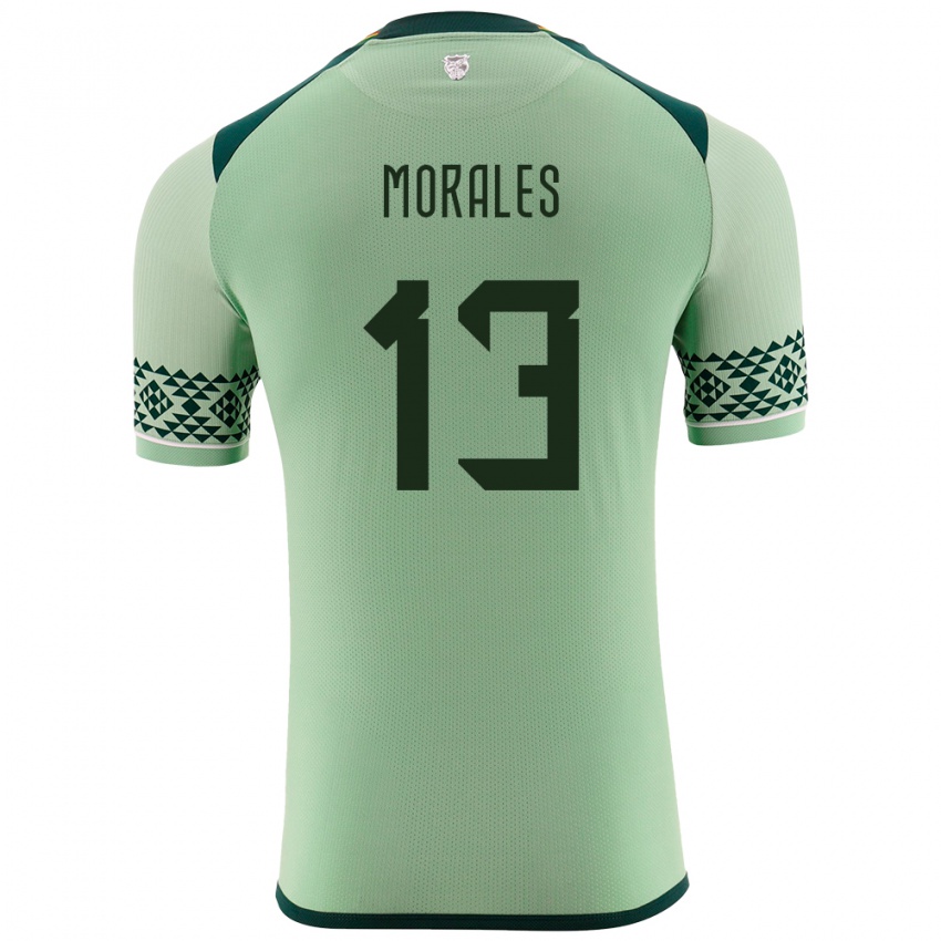 Niño Camiseta Bolivia Ericka Morales #13 Verde Claro 1ª Equipación 24-26 La Camisa