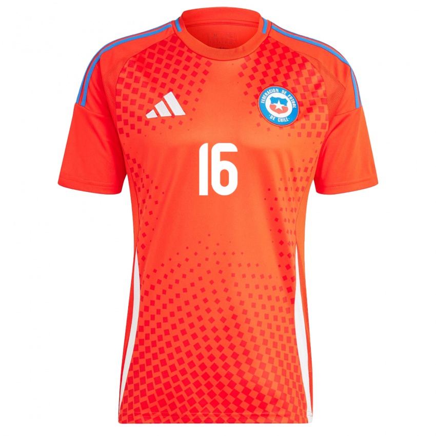 Niño Camiseta Chile Felipe Faúndez #16 Rojo 1ª Equipación 24-26 La Camisa