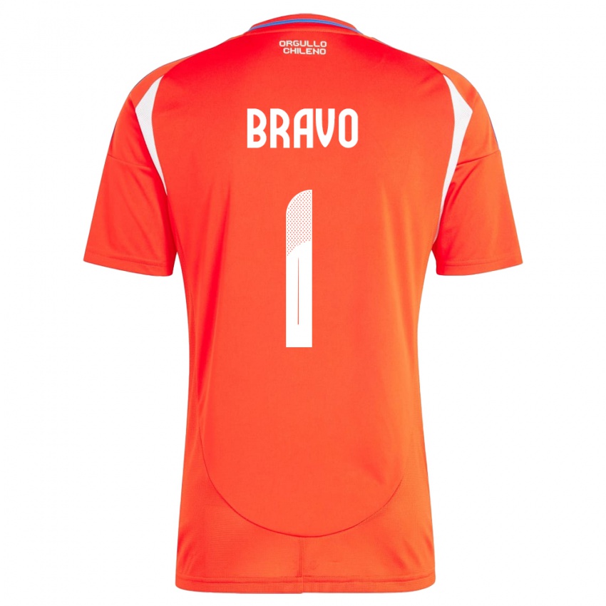 Niño Camiseta Chile Claudio Bravo #1 Rojo 1ª Equipación 24-26 La Camisa