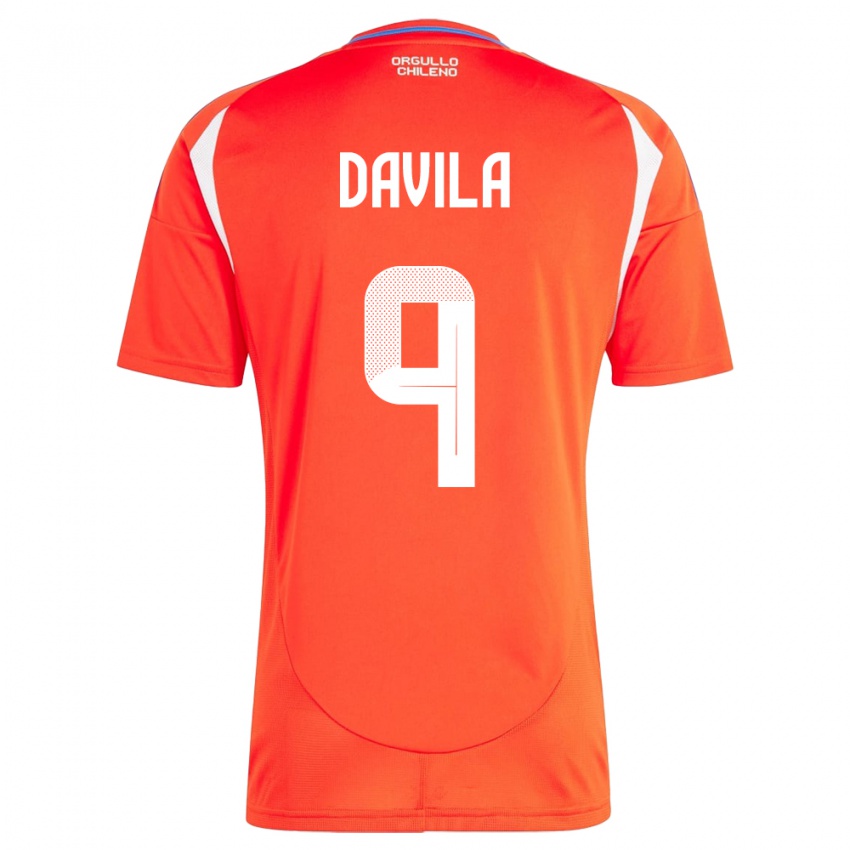 Niño Camiseta Chile Víctor Dávila #9 Rojo 1ª Equipación 24-26 La Camisa