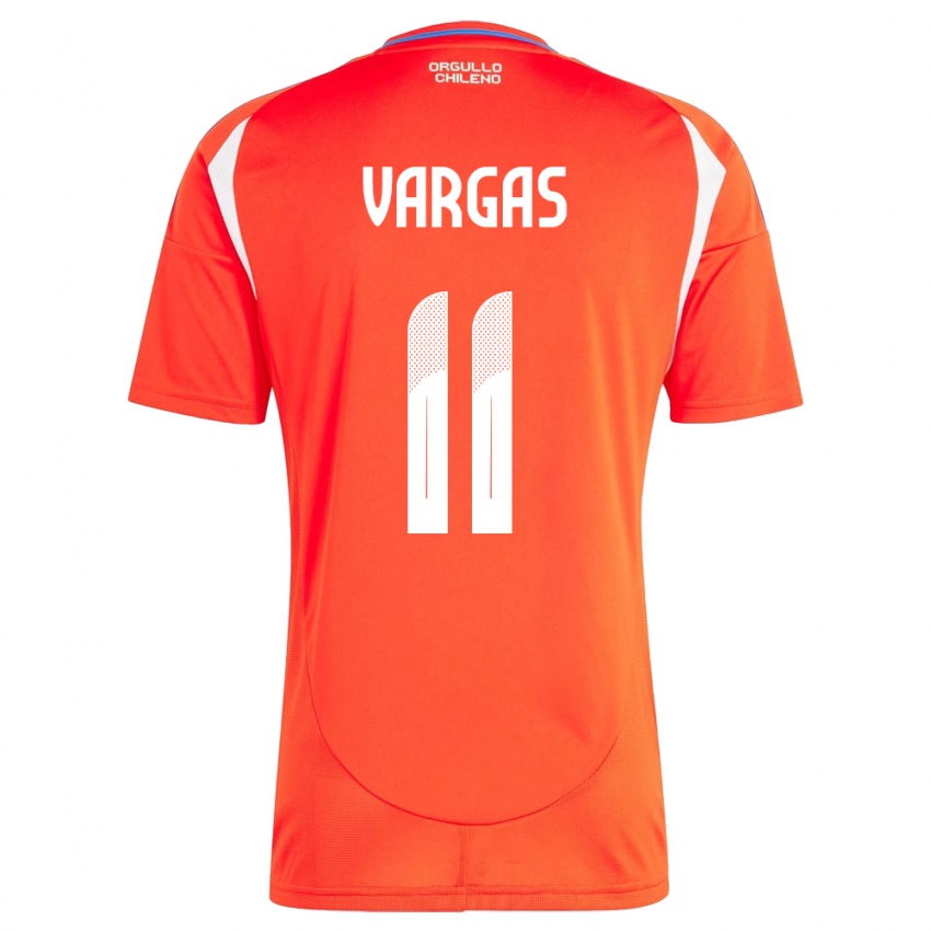 Niño Camiseta Chile Eduardo Vargas #11 Rojo 1ª Equipación 24-26 La Camisa