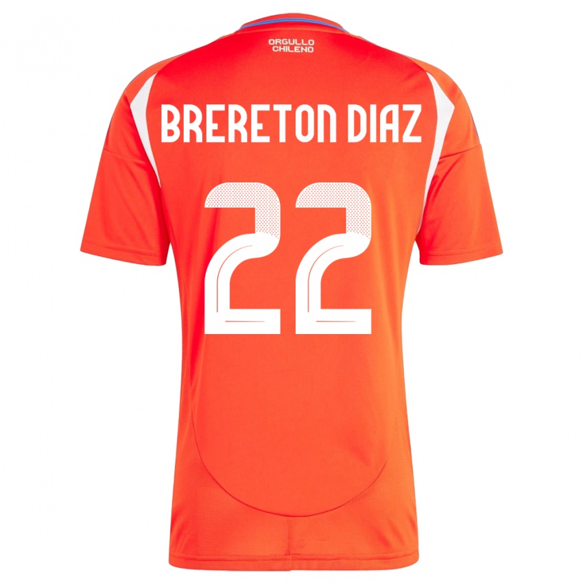 Niño Camiseta Chile Ben Brereton Díaz #22 Rojo 1ª Equipación 24-26 La Camisa