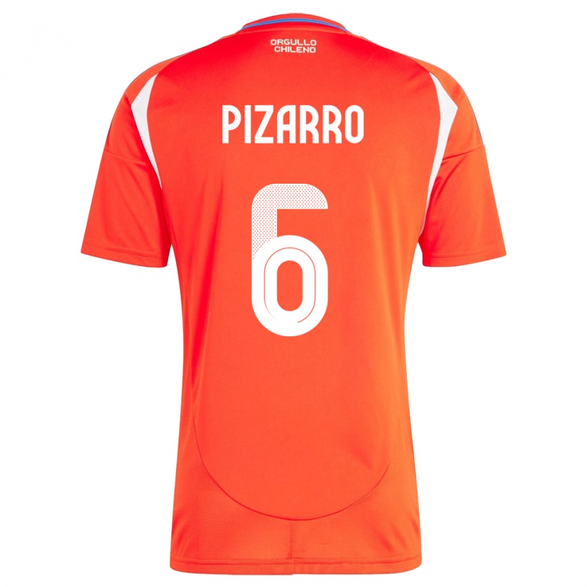 Niño Camiseta Chile Vicente Pizarro #6 Rojo 1ª Equipación 24-26 La Camisa