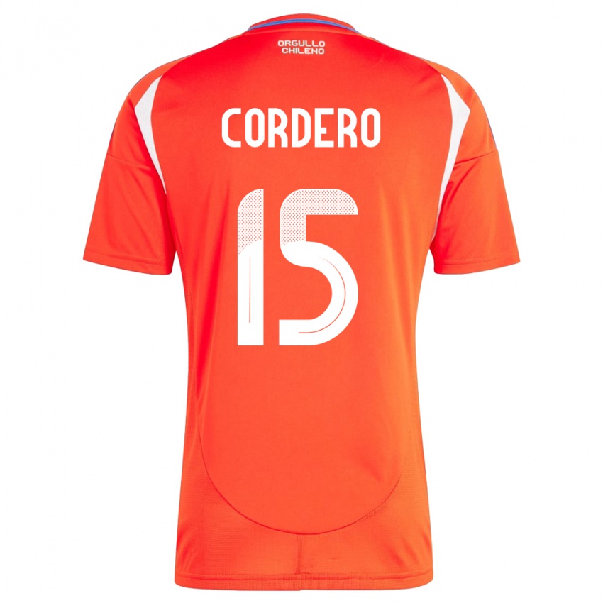 Niño Camiseta Chile Renato Cordero #15 Rojo 1ª Equipación 24-26 La Camisa