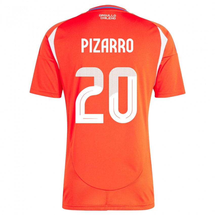 Niño Camiseta Chile Damián Pizarro #20 Rojo 1ª Equipación 24-26 La Camisa