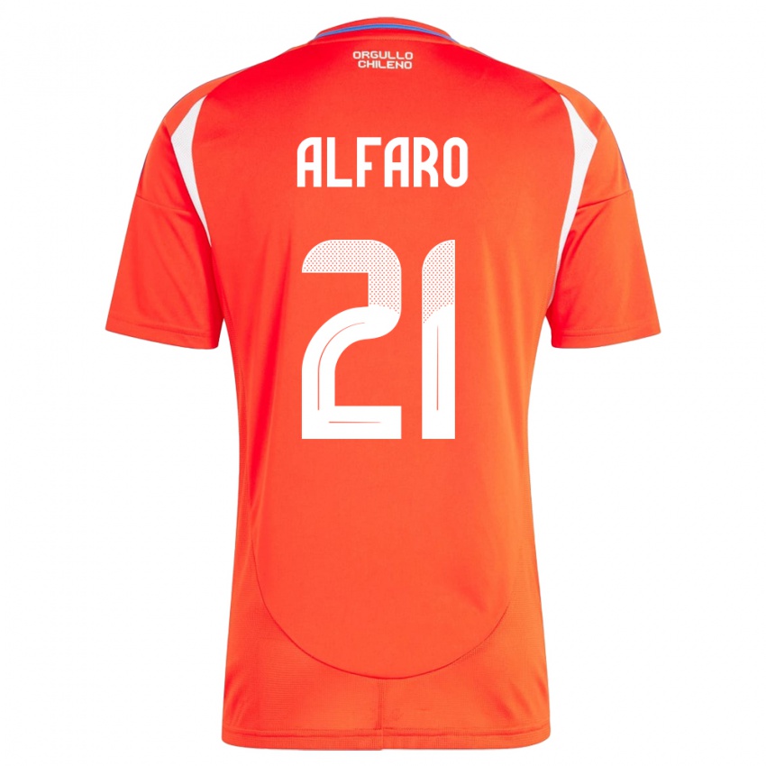 Niño Camiseta Chile Julián Alfaro #21 Rojo 1ª Equipación 24-26 La Camisa