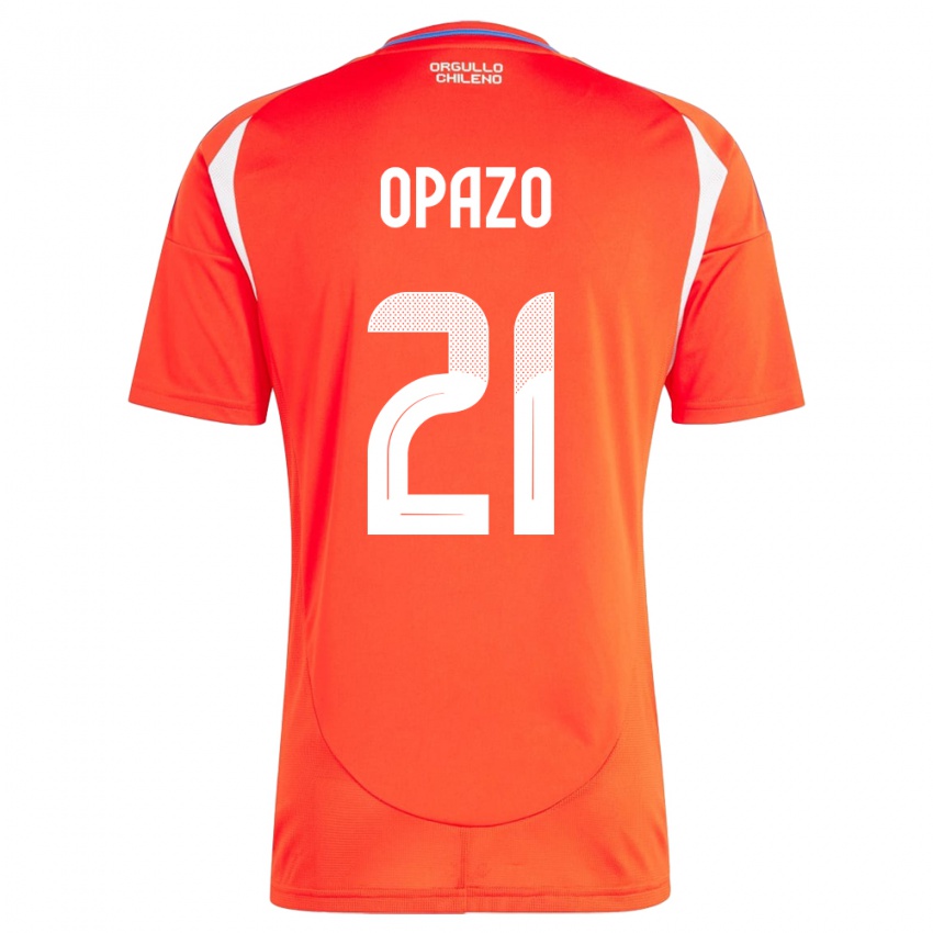 Niño Camiseta Chile Diego Opazo #21 Rojo 1ª Equipación 24-26 La Camisa