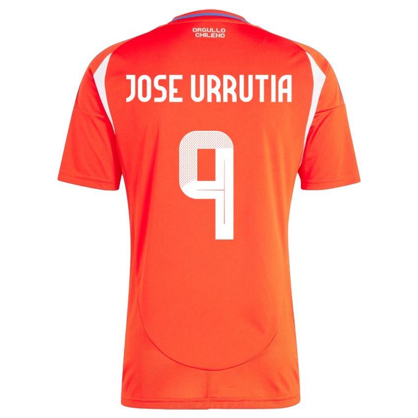 Niño Camiseta Chile María José Urrutia #9 Rojo 1ª Equipación 24-26 La Camisa