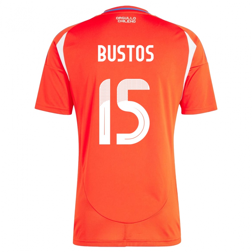 Niño Camiseta Chile Melissa Bustos #15 Rojo 1ª Equipación 24-26 La Camisa