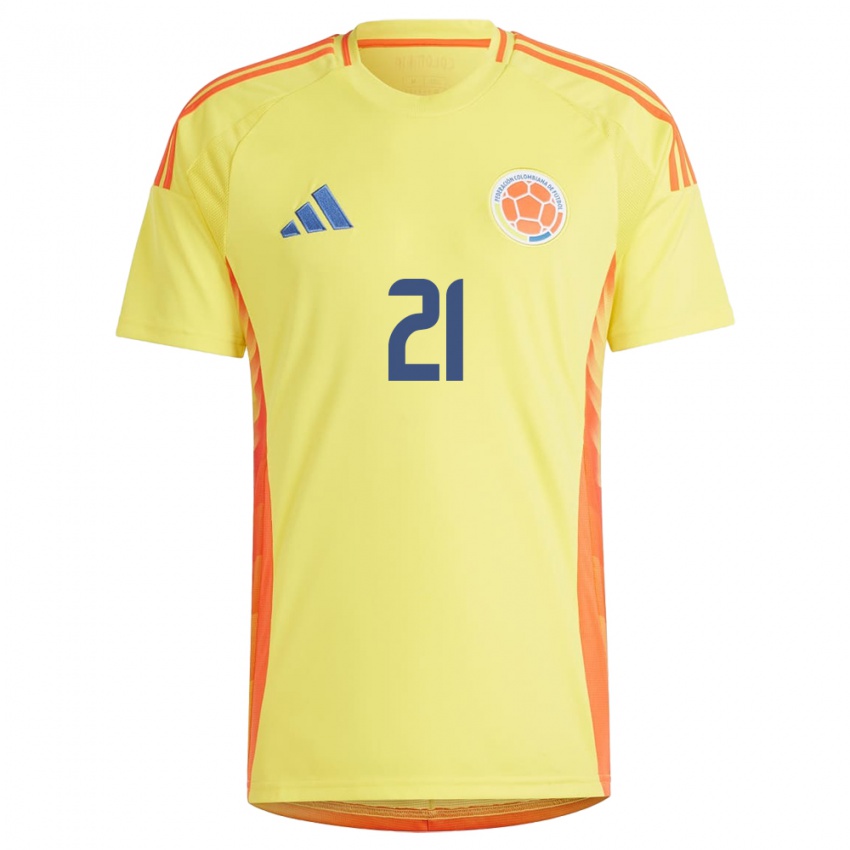 Niño Camiseta Colombia Alexei Rojas #21 Amarillo 1ª Equipación 24-26 La Camisa