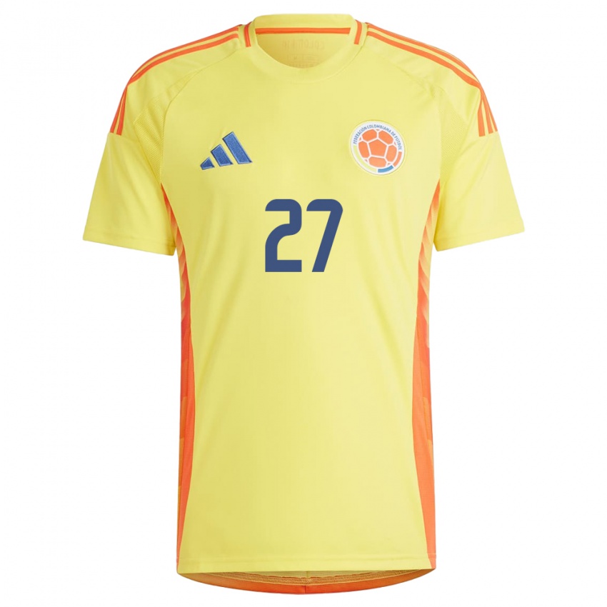 Niño Camiseta Colombia Natalia Gaitán #27 Amarillo 1ª Equipación 24-26 La Camisa