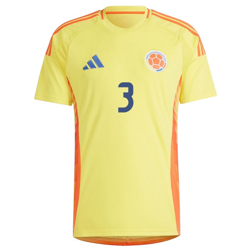 Niño Camiseta Colombia Ángela Clavijo #3 Amarillo 1ª Equipación 24-26 La Camisa