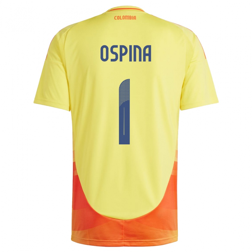 Niño Camiseta Colombia David Ospina #1 Amarillo 1ª Equipación 24-26 La Camisa