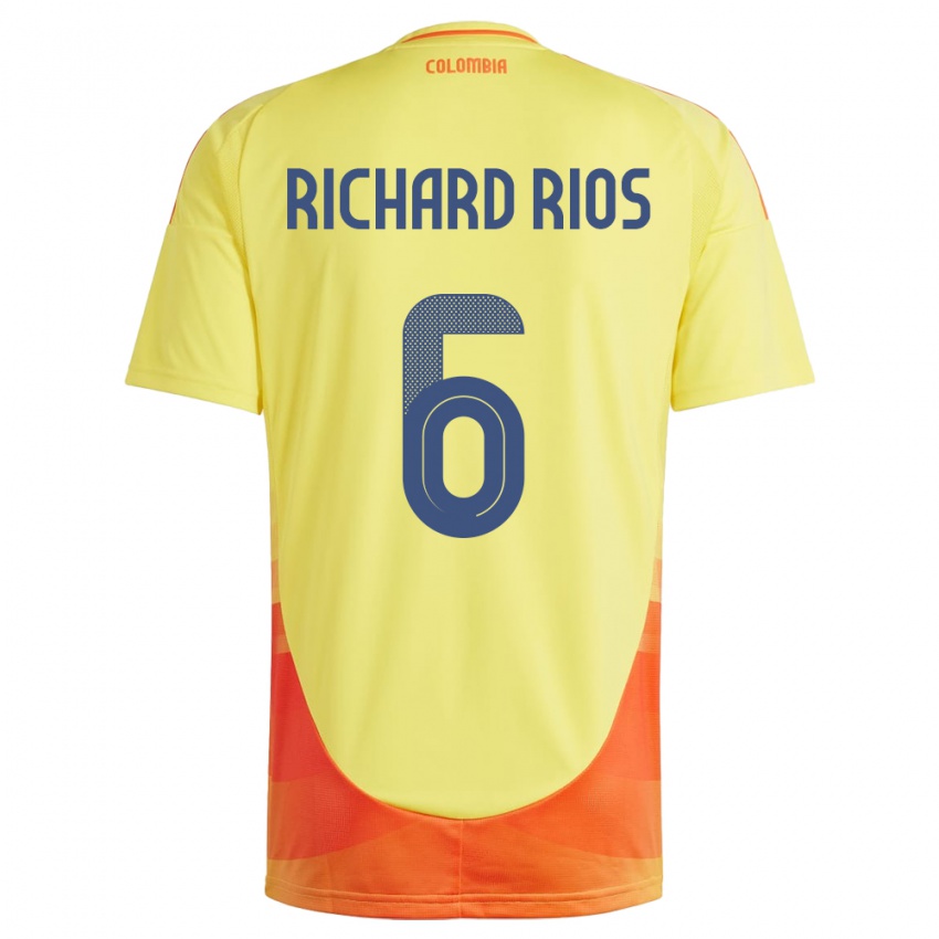 Niño Camiseta Colombia Richard Ríos #6 Amarillo 1ª Equipación 24-26 La Camisa