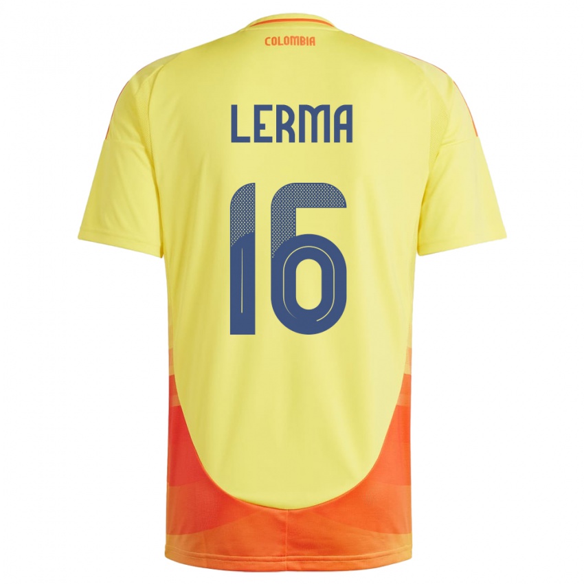 Niño Camiseta Colombia Jefferson Lerma #16 Amarillo 1ª Equipación 24-26 La Camisa