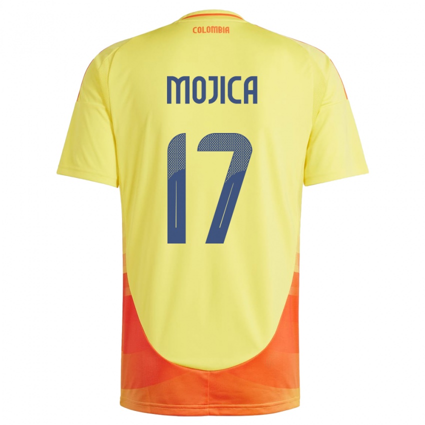 Niño Camiseta Colombia Johan Mojica #17 Amarillo 1ª Equipación 24-26 La Camisa