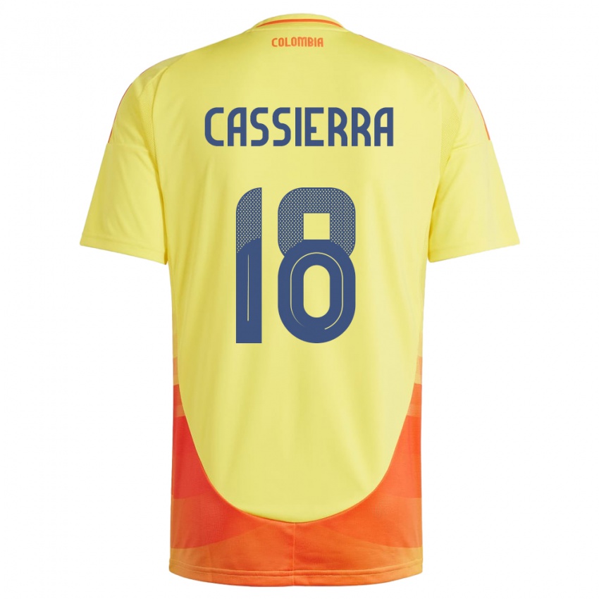 Niño Camiseta Colombia Mateo Cassierra #18 Amarillo 1ª Equipación 24-26 La Camisa