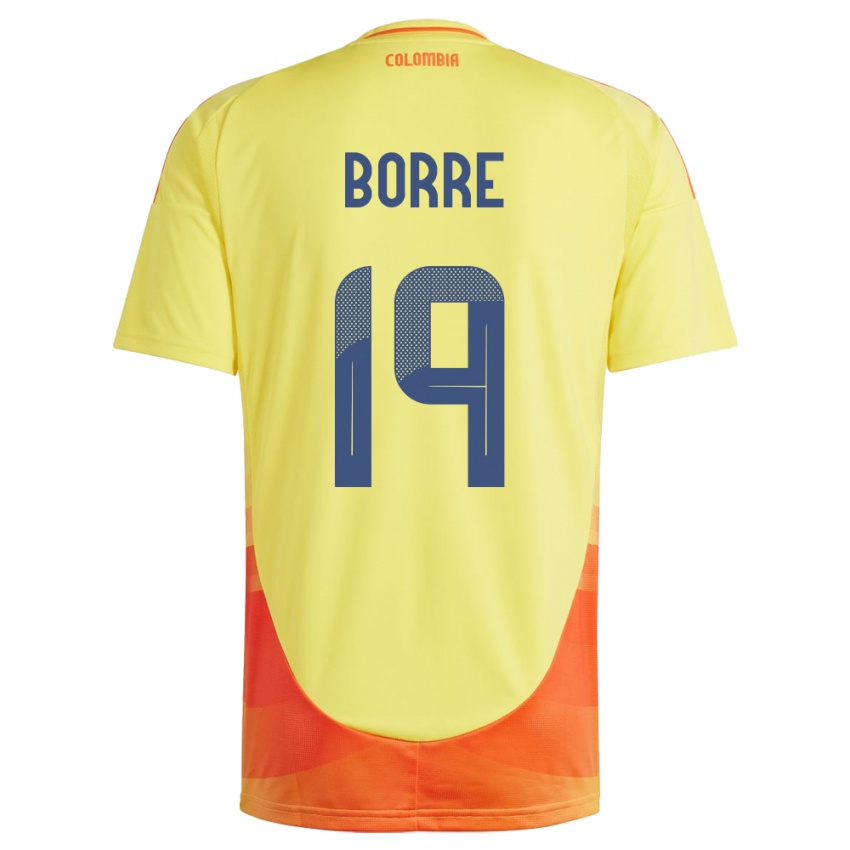 Niño Camiseta Colombia Rafael Borré #19 Amarillo 1ª Equipación 24-26 La Camisa