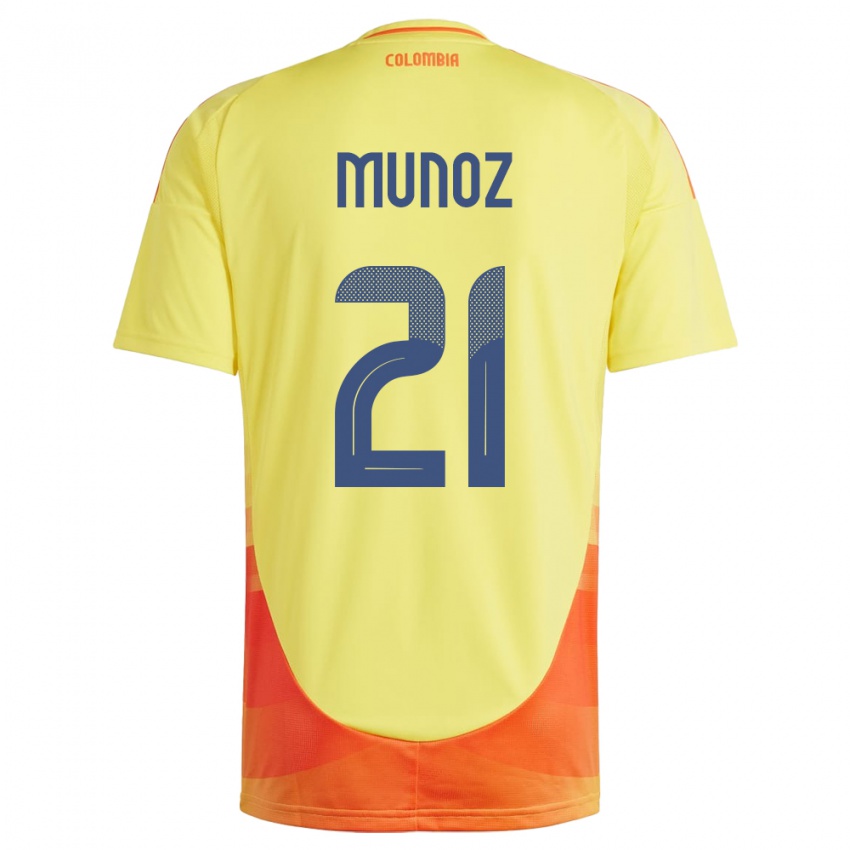 Niño Camiseta Colombia Daniel Muñoz #21 Amarillo 1ª Equipación 24-26 La Camisa