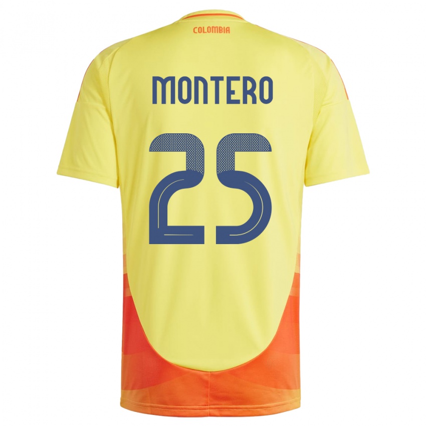 Niño Camiseta Colombia Álvaro Montero #25 Amarillo 1ª Equipación 24-26 La Camisa