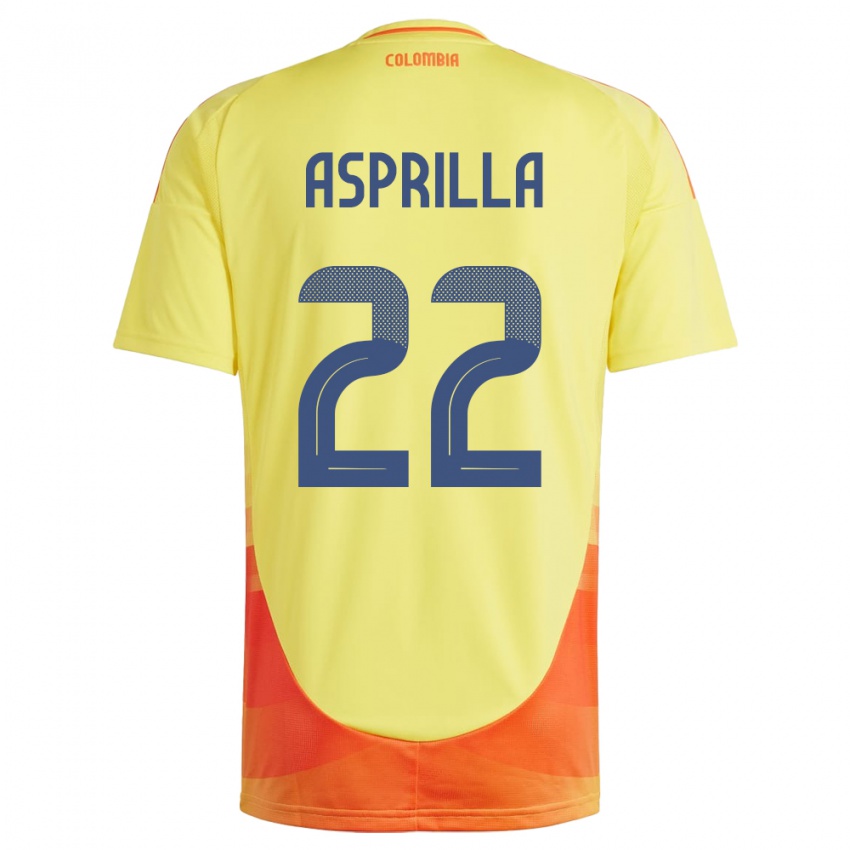 Niño Camiseta Colombia Yáser Asprilla #22 Amarillo 1ª Equipación 24-26 La Camisa