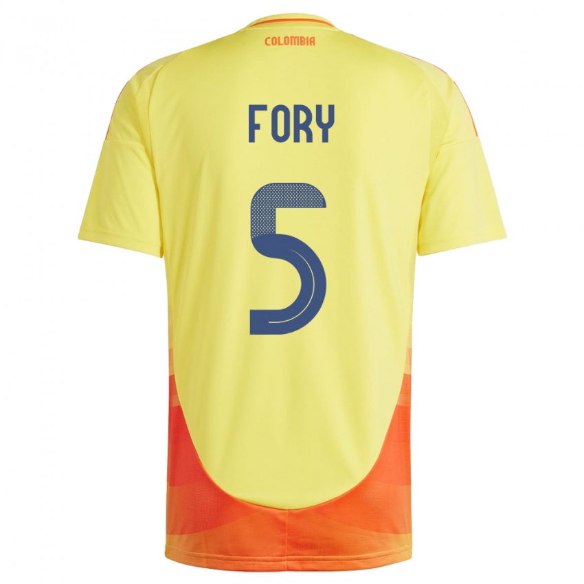 Niño Camiseta Colombia Jimer Fory #5 Amarillo 1ª Equipación 24-26 La Camisa