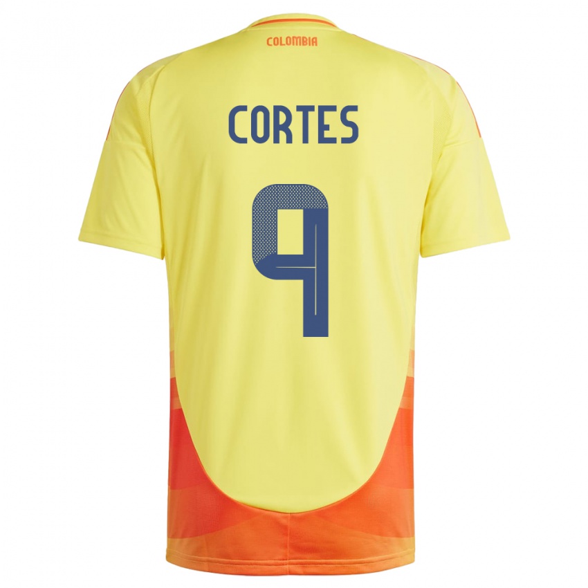 Niño Camiseta Colombia Carlos Cortés #9 Amarillo 1ª Equipación 24-26 La Camisa