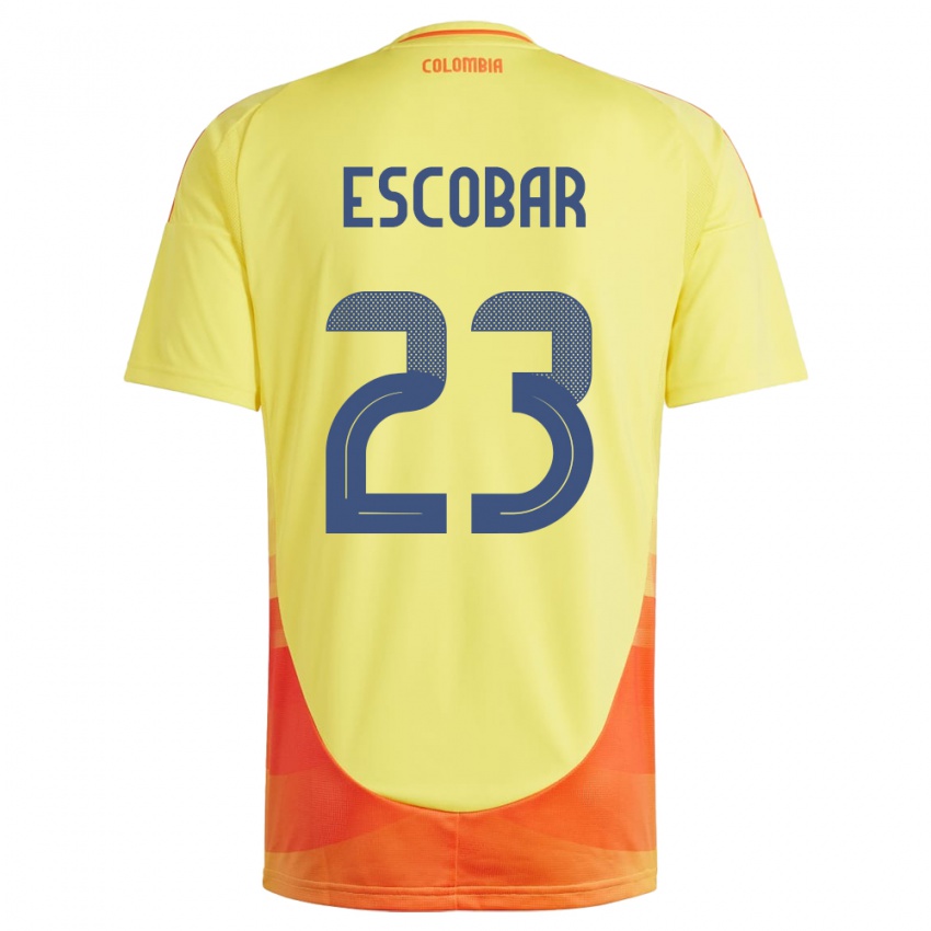 Niño Camiseta Colombia Josen Escobar #23 Amarillo 1ª Equipación 24-26 La Camisa