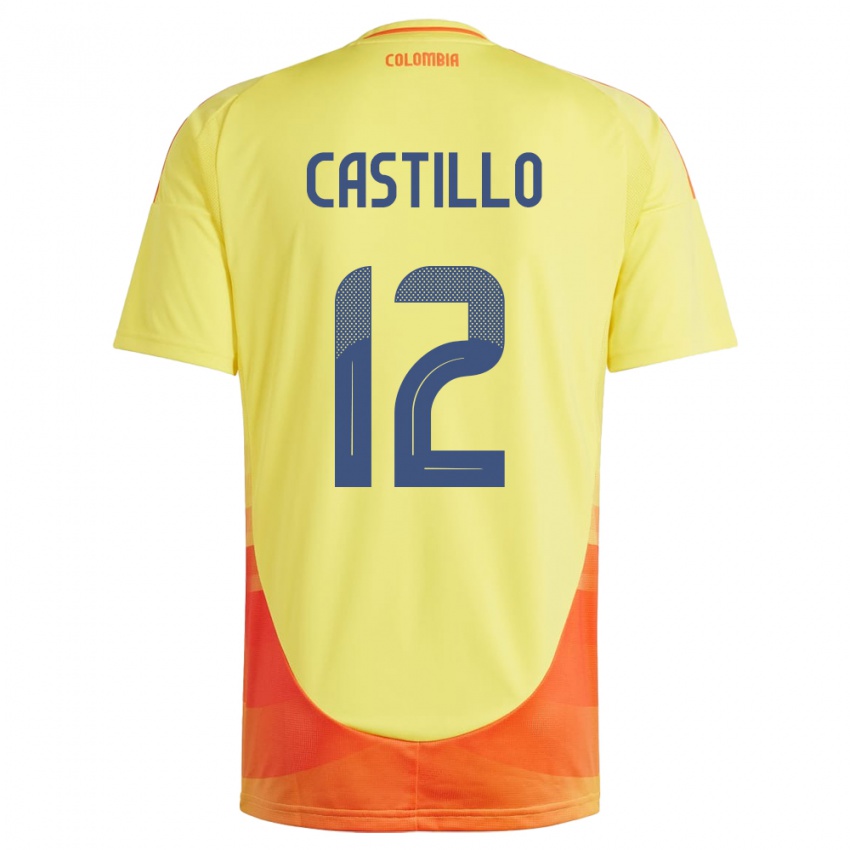 Niño Camiseta Colombia Juan Castillo #12 Amarillo 1ª Equipación 24-26 La Camisa