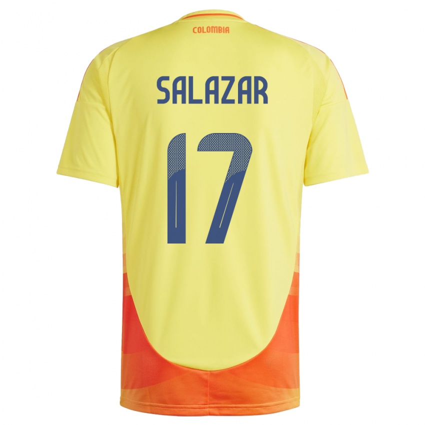 Niño Camiseta Colombia Andrés Salazar #17 Amarillo 1ª Equipación 24-26 La Camisa