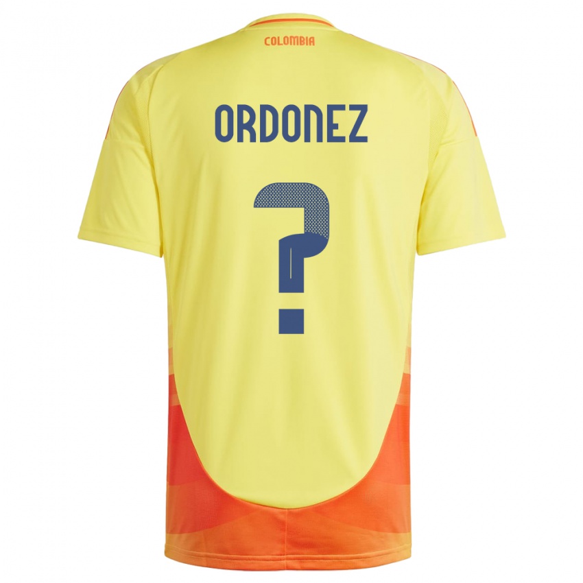 Niño Camiseta Colombia Willian Ordóñez #0 Amarillo 1ª Equipación 24-26 La Camisa