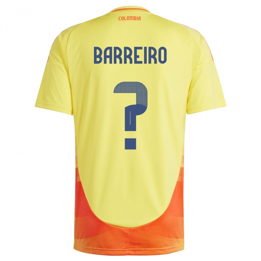 Niño Camiseta Colombia Jhon Barreiro #0 Amarillo 1ª Equipación 24-26 La Camisa