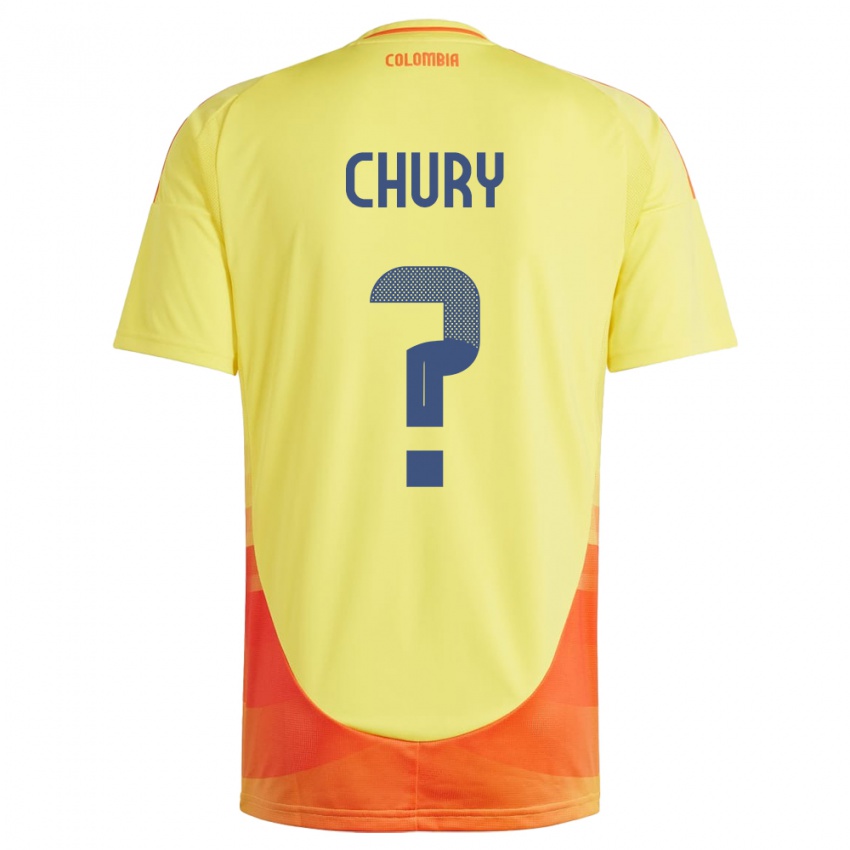 Niño Camiseta Colombia Brandon Chury #0 Amarillo 1ª Equipación 24-26 La Camisa