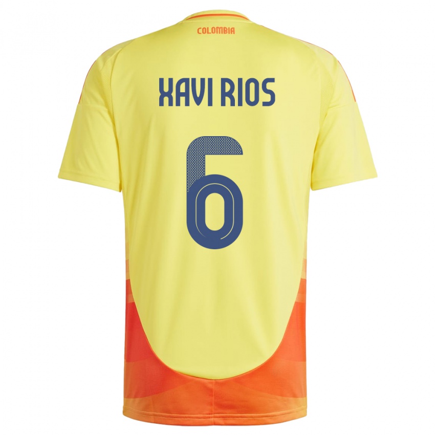 Niño Camiseta Colombia Xavi Ríos #6 Amarillo 1ª Equipación 24-26 La Camisa