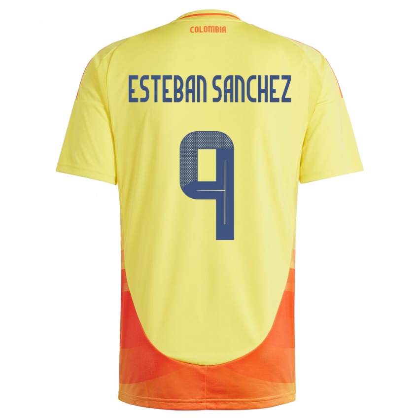 Niño Camiseta Colombia Juan Esteban Sánchez #9 Amarillo 1ª Equipación 24-26 La Camisa