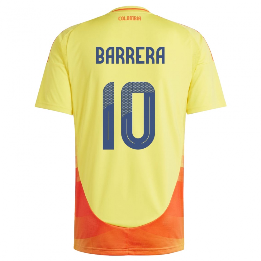 Niño Camiseta Colombia Jordan Barrera #10 Amarillo 1ª Equipación 24-26 La Camisa