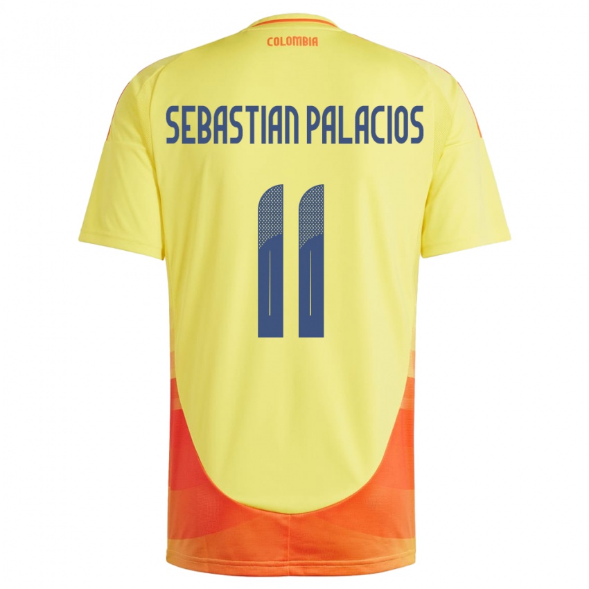 Niño Camiseta Colombia Juan Sebastián Palacios #11 Amarillo 1ª Equipación 24-26 La Camisa