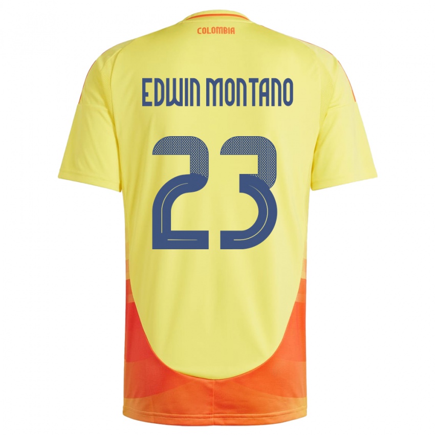 Niño Camiseta Colombia John Edwin Montaño #23 Amarillo 1ª Equipación 24-26 La Camisa