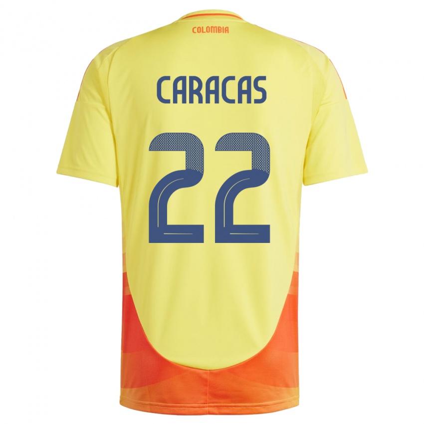 Niño Camiseta Colombia Daniela Caracas #22 Amarillo 1ª Equipación 24-26 La Camisa