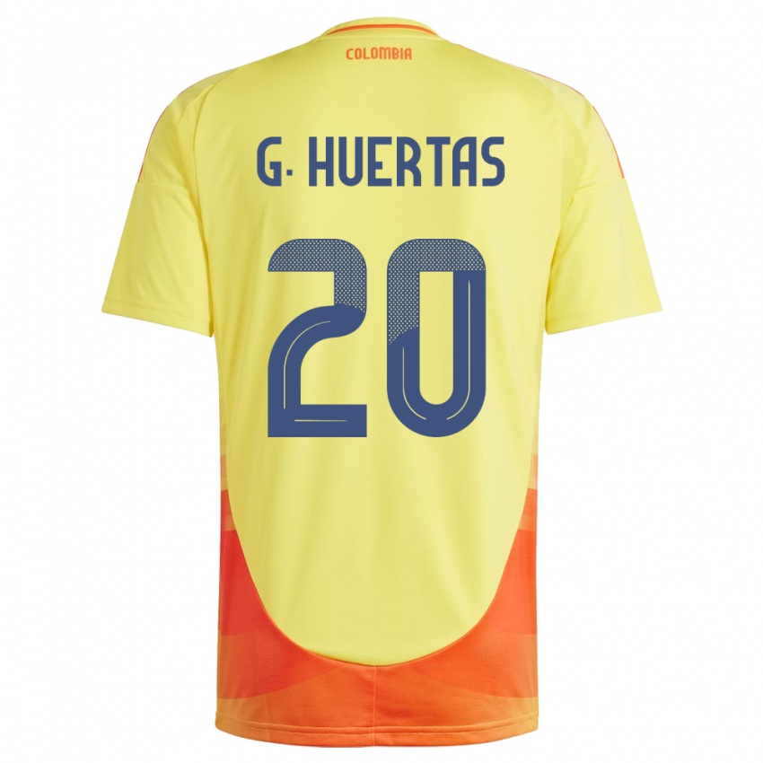 Niño Camiseta Colombia Gabriela Huertas #20 Amarillo 1ª Equipación 24-26 La Camisa