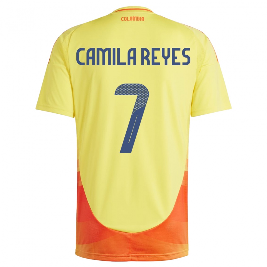 Niño Camiseta Colombia María Camila Reyes #7 Amarillo 1ª Equipación 24-26 La Camisa