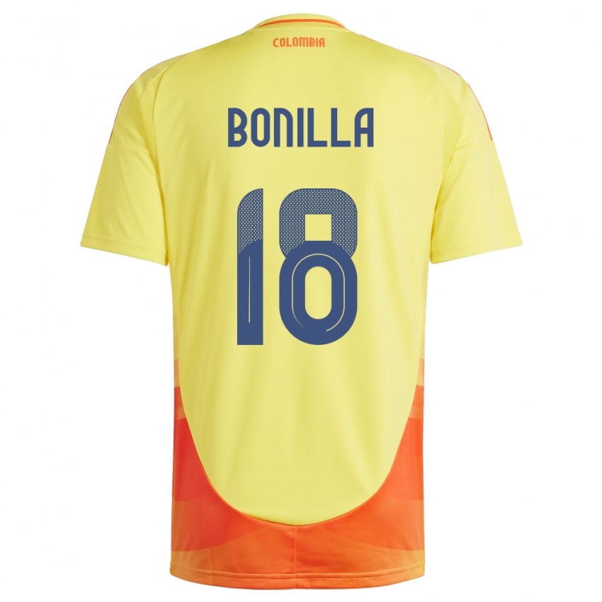 Niño Camiseta Colombia Wendy Bonilla #18 Amarillo 1ª Equipación 24-26 La Camisa